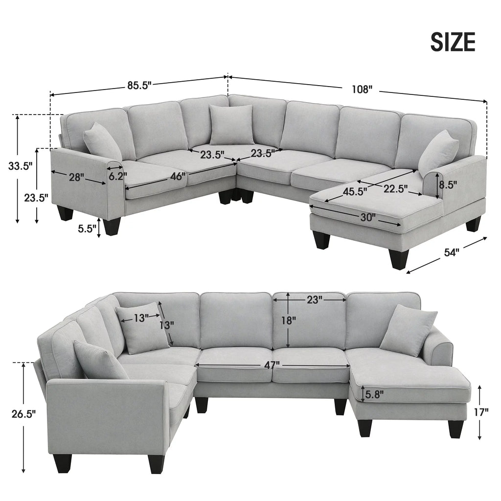 U-Shape Sectional Sofa Set W629011