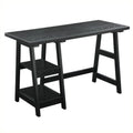 Black Trestle Desk with Shelves K8252