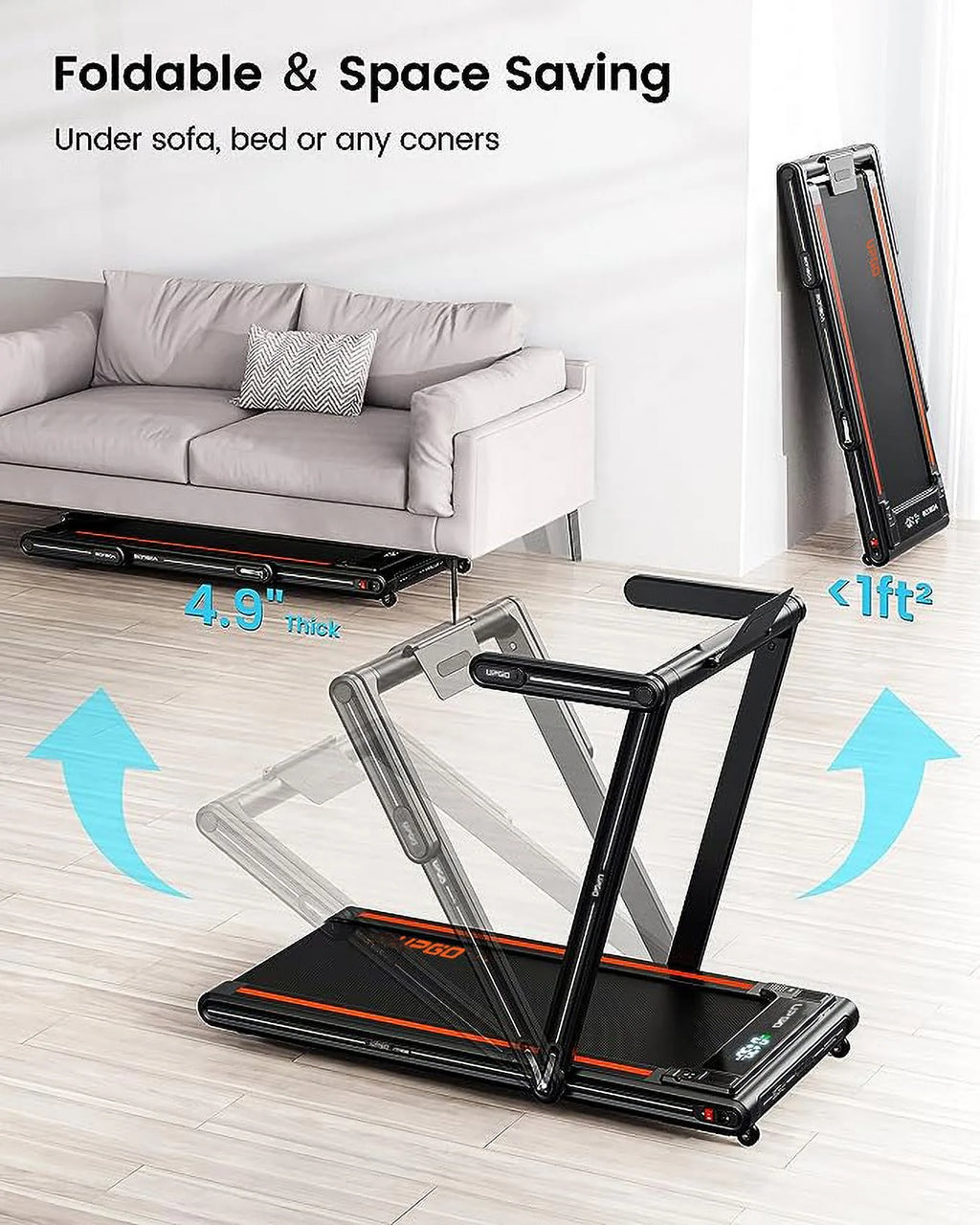 2.5HP Walking Pad Treadmill with Remote Control T32171