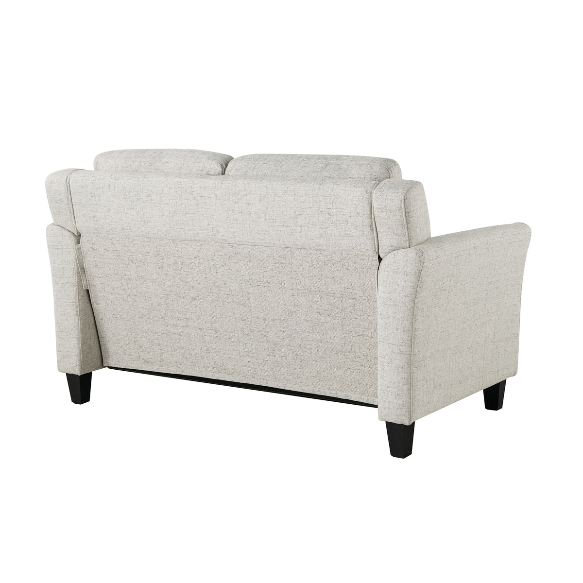 Beige Fabric Loveseat with Curved Arms E36194