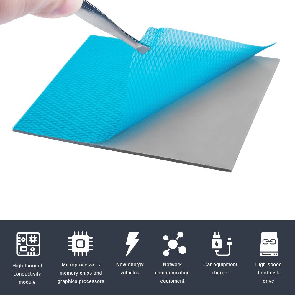 Thermal Pads 120x120x1.5 mm 12.8W/mK Silicone Pad Pack of 2 V3799