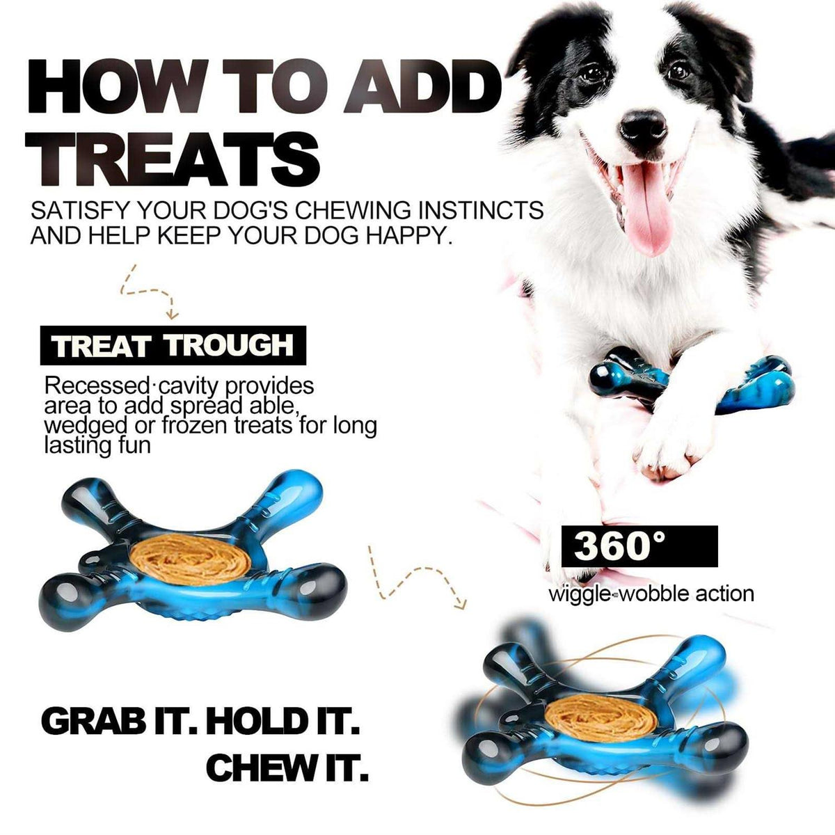 Indestructible Dog Chew Toys for Aggressive Chewers Tough Dog Toys Large Medium Breed U250