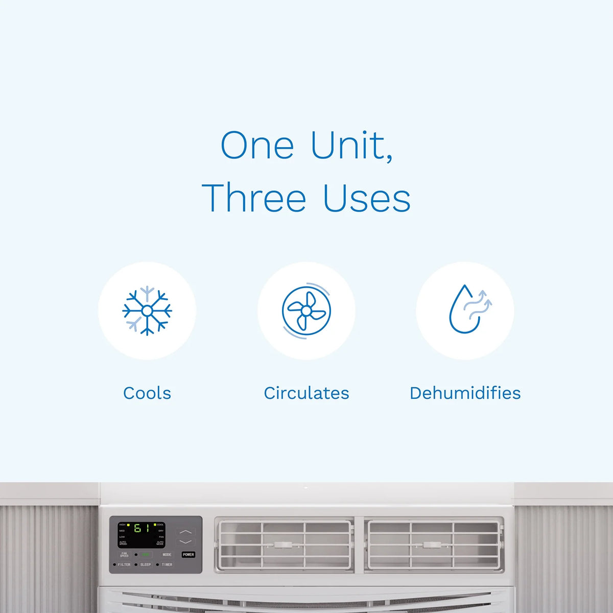15000 BTU Window Air Conditioner with Digital Thermostat and Remote Control O3136