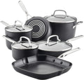Hard Anodized Induction Nonstick Frying Pans Set 4 Piece Matte Black K677