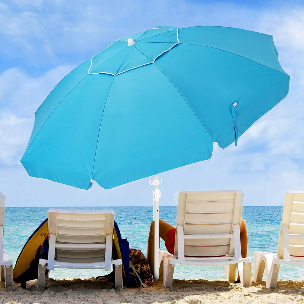 8.5FT Portable Beach Umbrella with Sand Anchor and Carry Bag M834