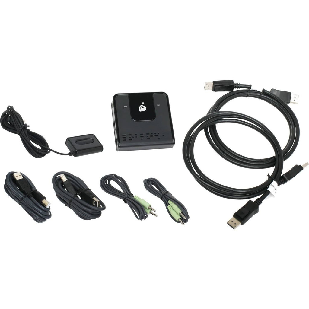 4K DisplayPort KVM Switch with Audio Cables Included, 2 KVM Ports D9243