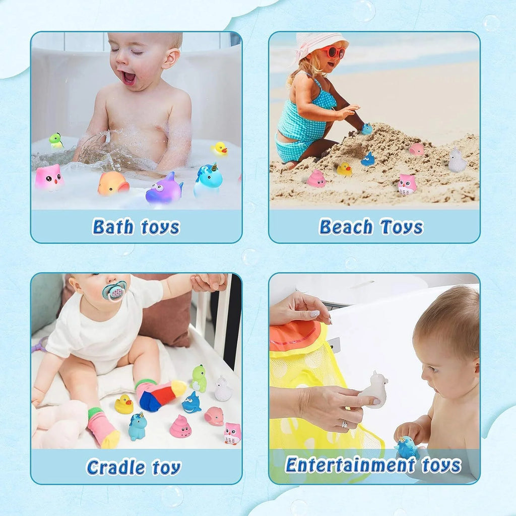 LED Light Baby Bath Toys Set with Storage Bag I5387