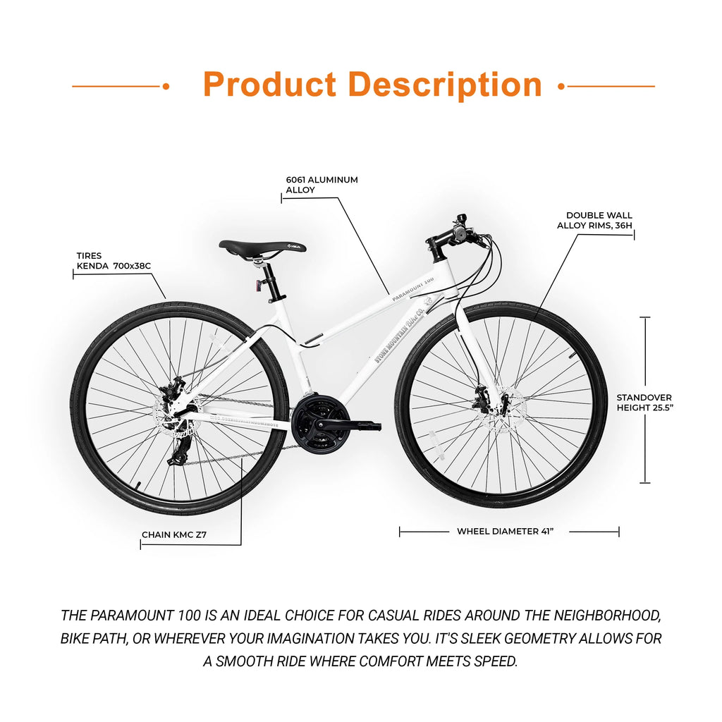 White 21-Speed 29 x 2 Inch Hybrid Mountain Bike V670872