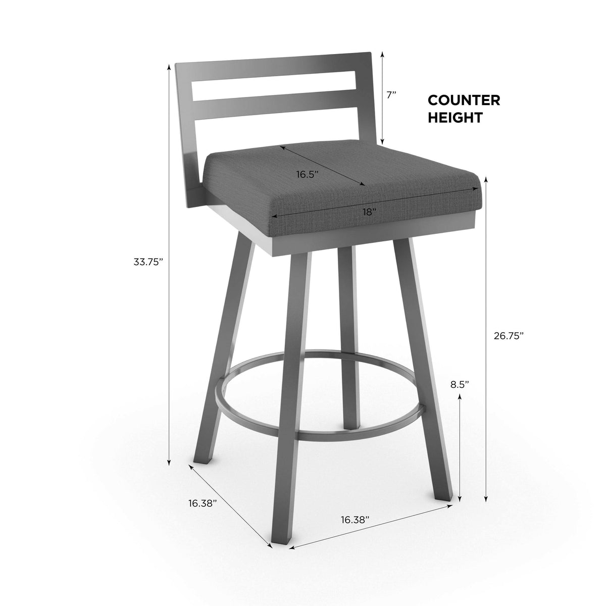 Black Faux Leather Swivel Counter Stool S4854