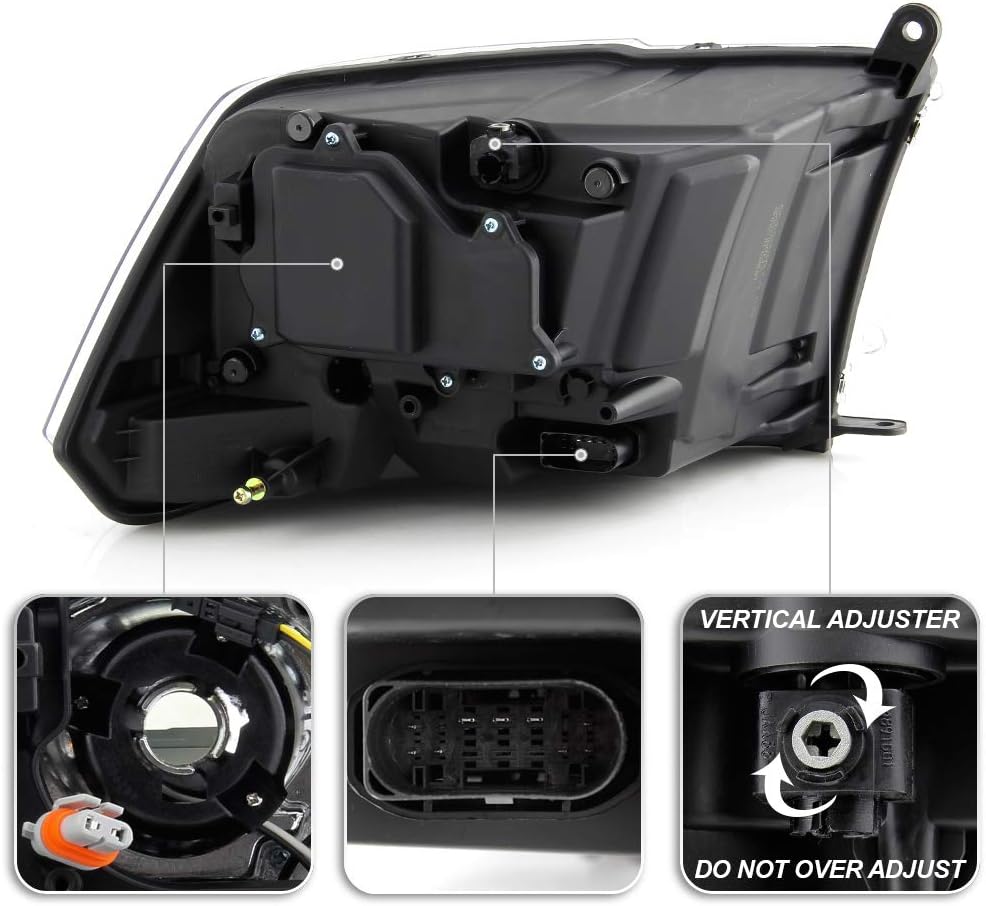 Black Headlights Headlamps Assembly Left+Right F245