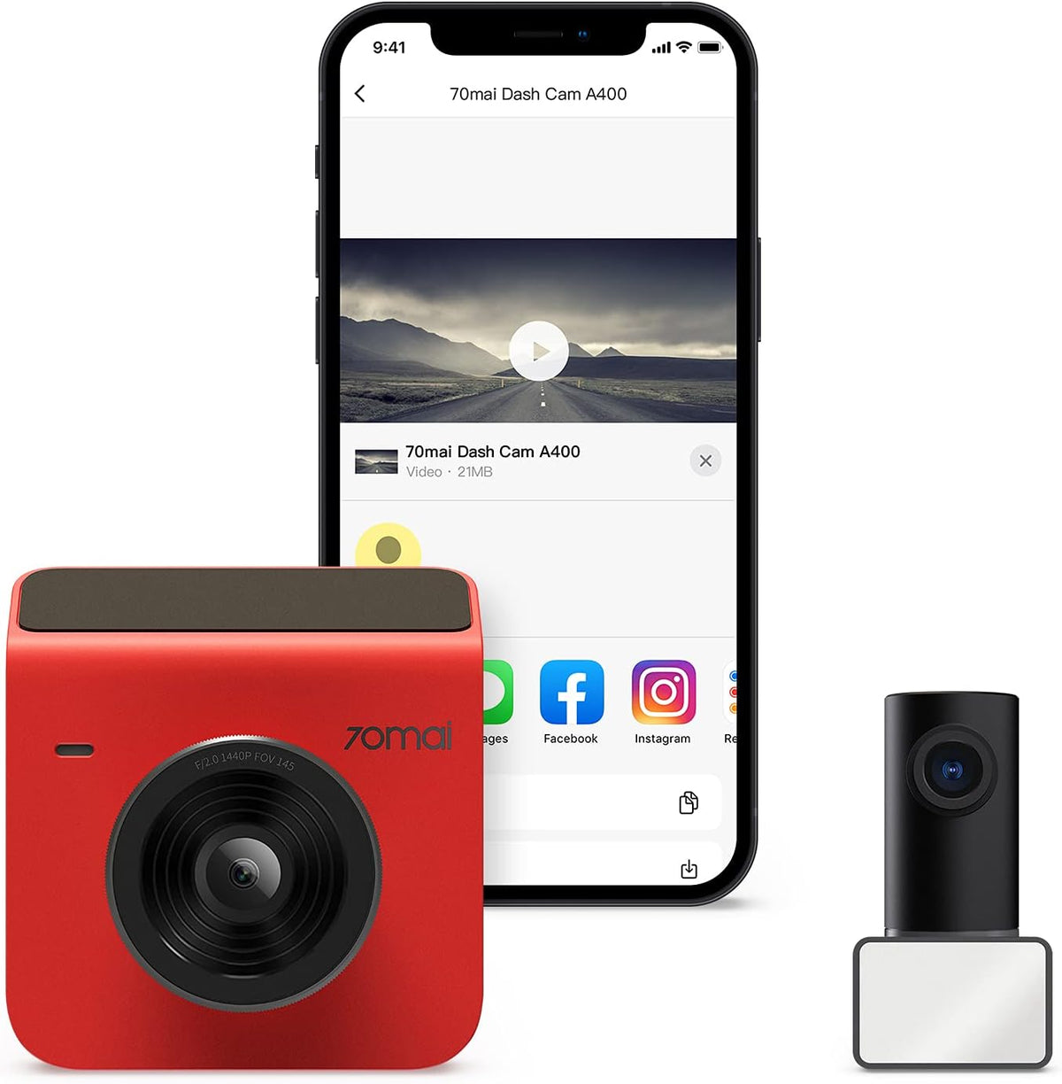 Gray 2K QHD Dash Cam with WiFi Z735572