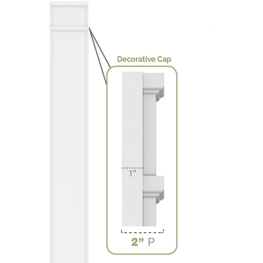 Raised Panel PVC Pilaster with Capital and Base (Pair) T6238