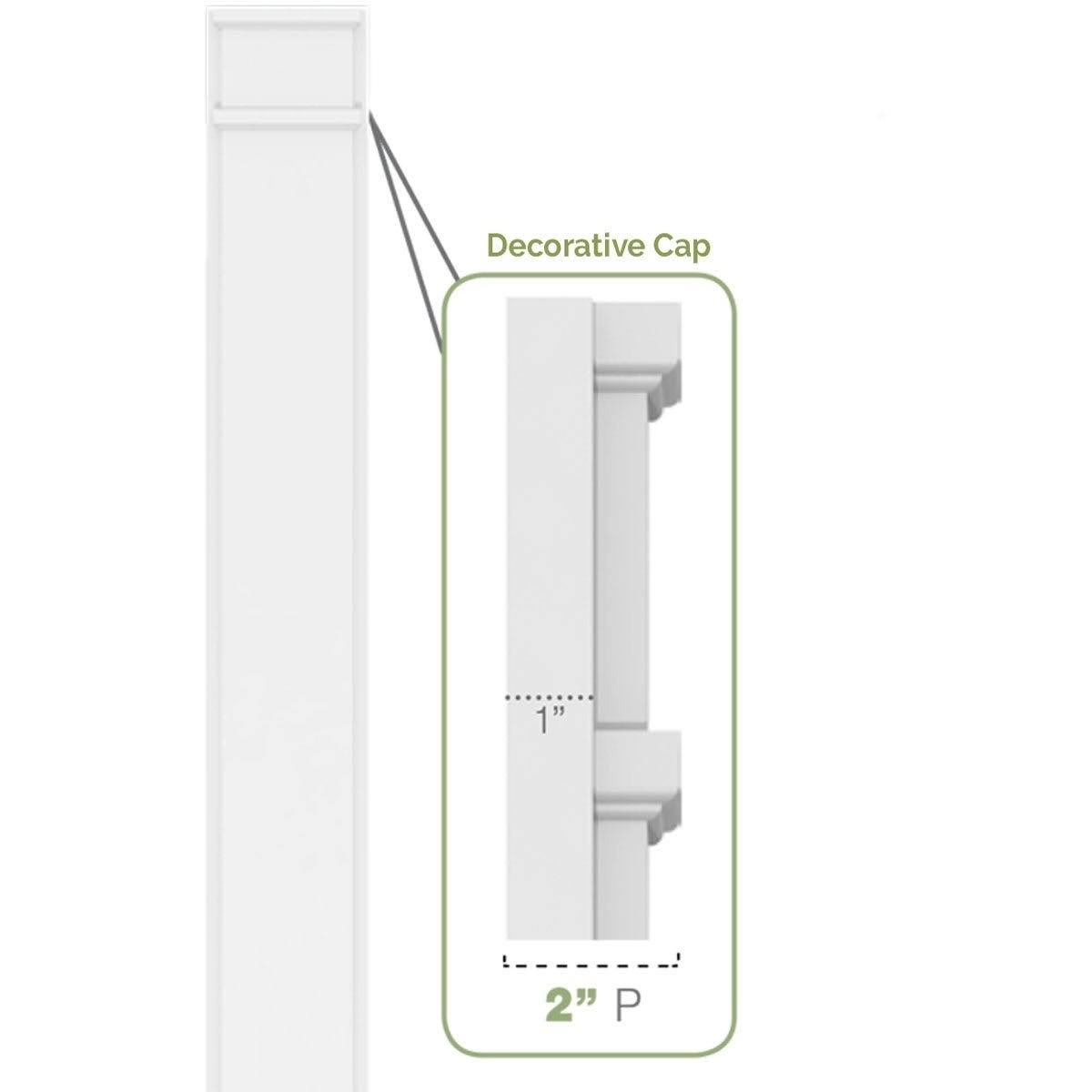 Raised Panel PVC Pilaster with Capital and Base (Pair) T6238