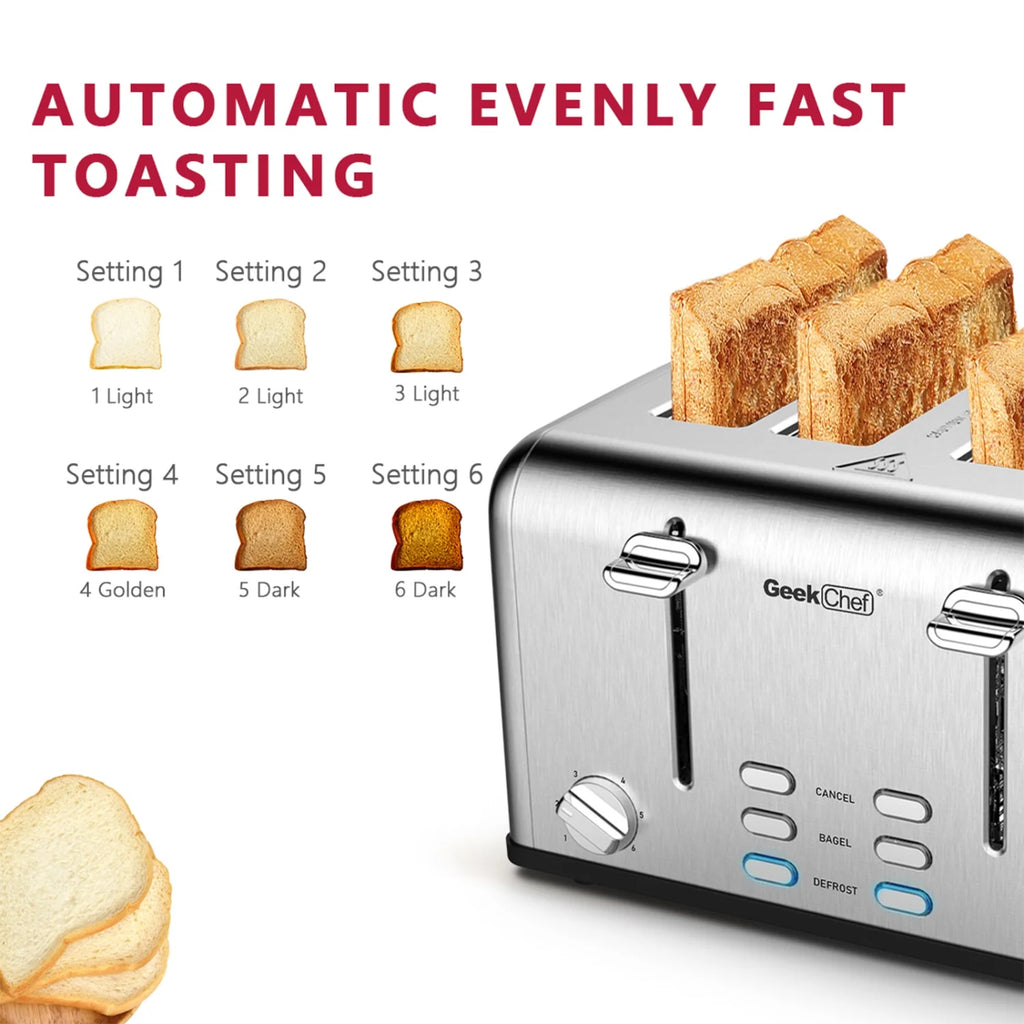4 Slice Stainless Steel Toaster H436323