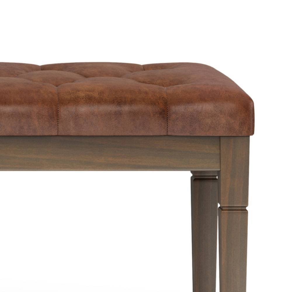 Distressed Saddle Brown Rectangle Ottoman Bench Y669