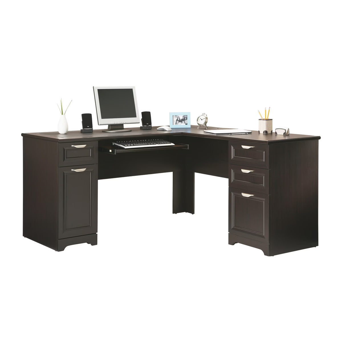 Espresso L-Shape Corner Desk D3968