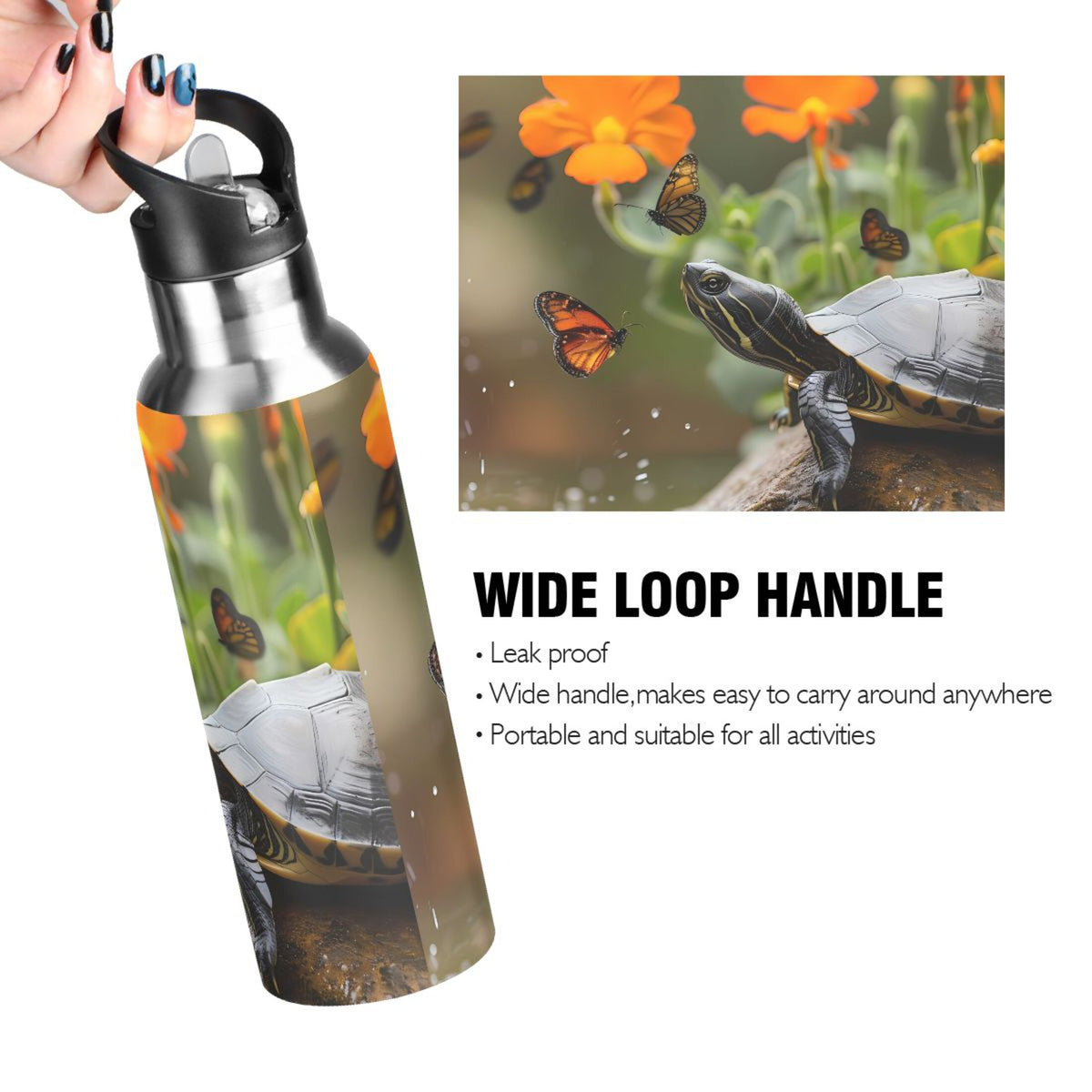 Insulated Stainless Steel Water Bottle with Straw Lid, 20 oz G9667