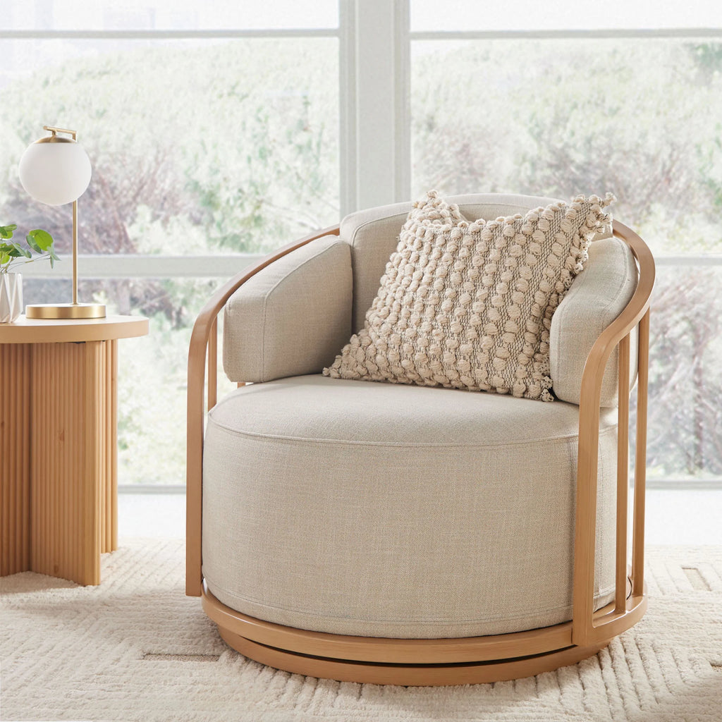 Natural Pine Swivel Chair T9828