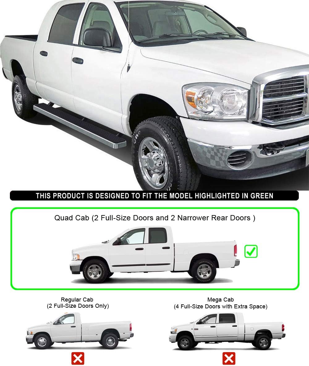 Running Boards Compatible with Dodge Ram 1500 2500 3500 Quad Cab L313