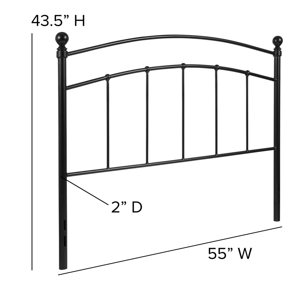 Black Contemporary Open Vertical Headboard - Full Size O829990