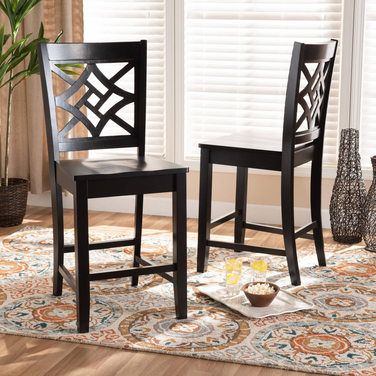 2-Piece Counter Stool Set - Walnut Y1244