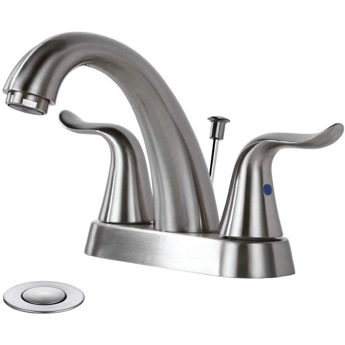 2 Handle 4 Inch Centerset Bathroom Sink Faucet with Lift Rod Drain Stopper A851000