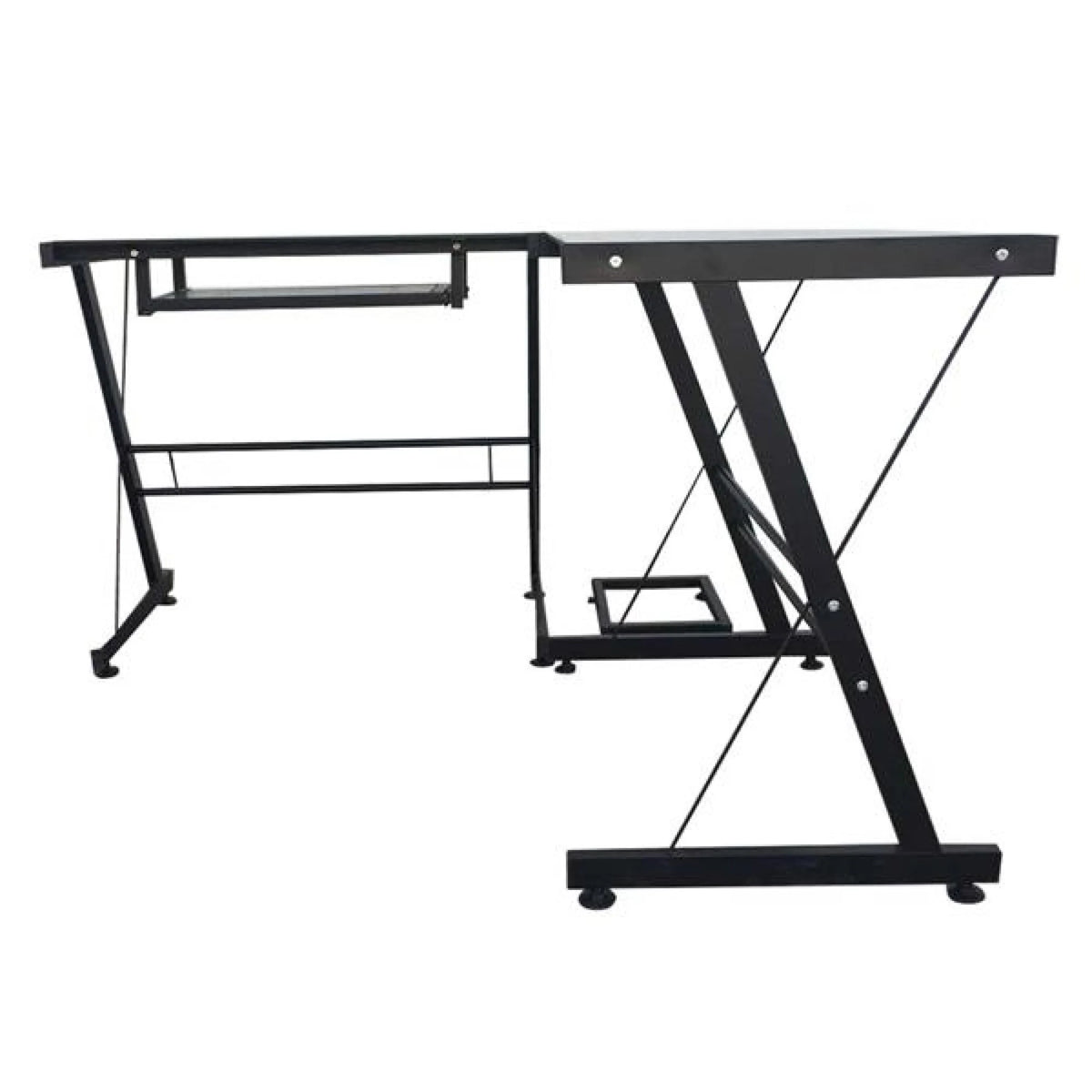 L-Shaped Corner Computer Game Desk with Removable Keyboard Tray M10270