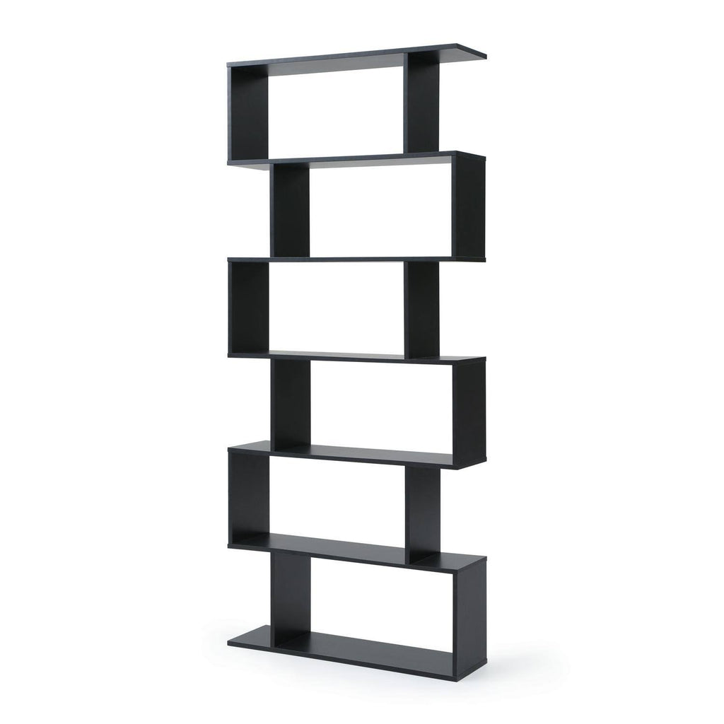 Black 6-Shelf Modular Bookcase J69069
