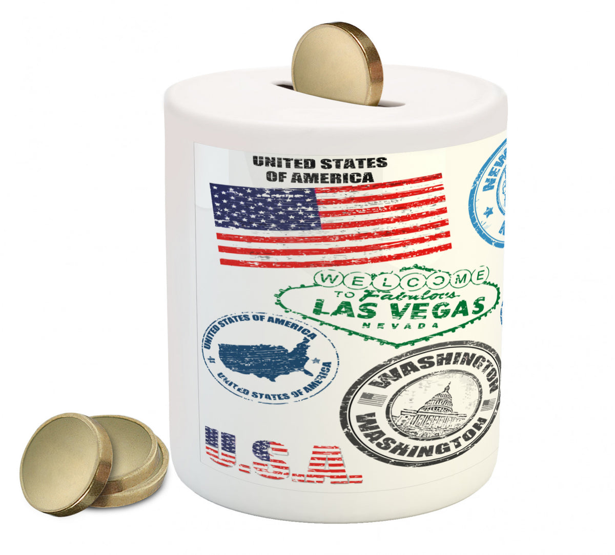Ceramic Multicolor Piggy Bank K78954