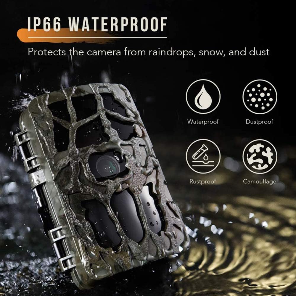 4K 20MP Night Vision 120° Wide Angle Hunting Camera with Solar Panel and 32GB Card A146335