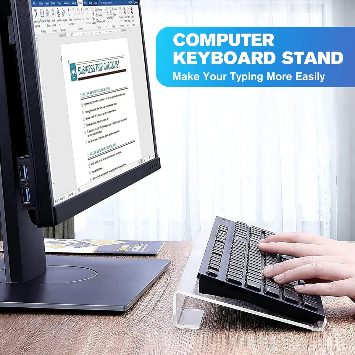 Clear Acrylic Adjustable Keyboard Stand I659287