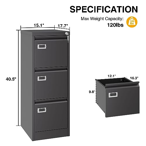 4 Drawer Metal File Cabinet with Lock X96716