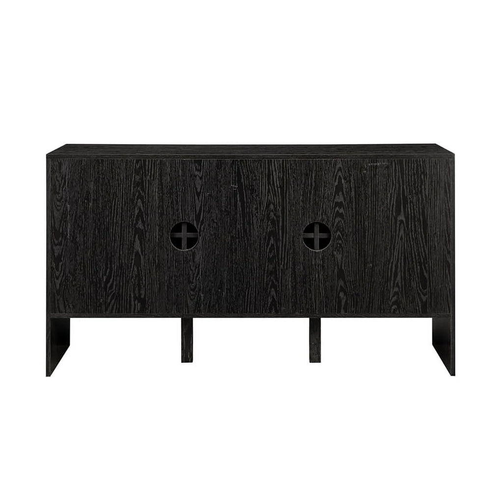 55" 3-Door Wood Sideboard - Black A375787