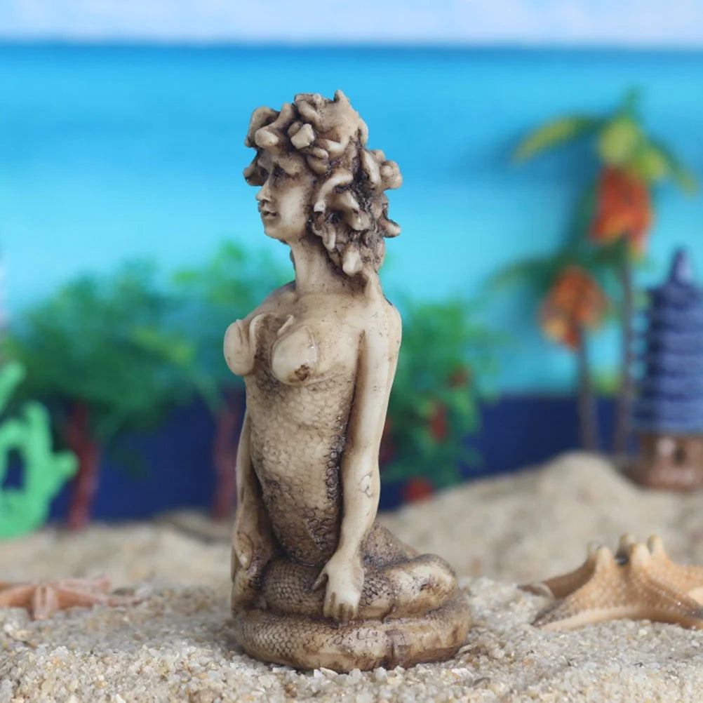 Gorgon Serpent Sculpture Resin Ornament G75624