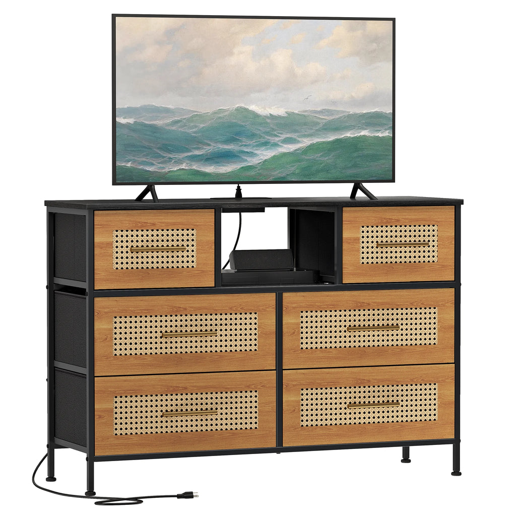 Rattan 6 Drawer Dresser O53853