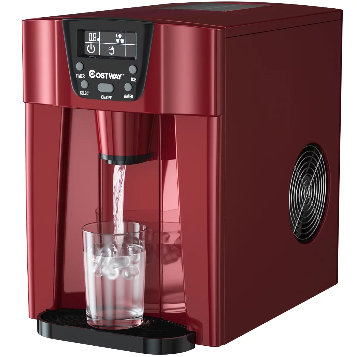 2 In 1 Ice Maker Water Dispenser Countertop 36Lbs/24H Portable Red D841391