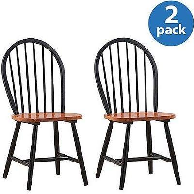Set of 2 Windsor Chairs Black V80633