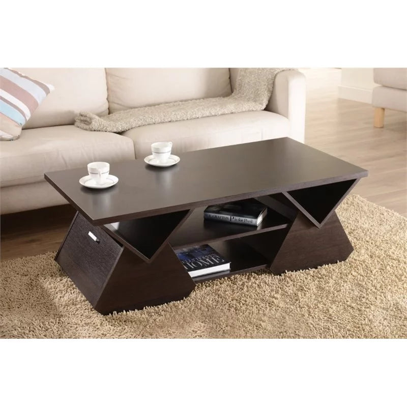 Espresso Wood Storage Coffee Table O101082