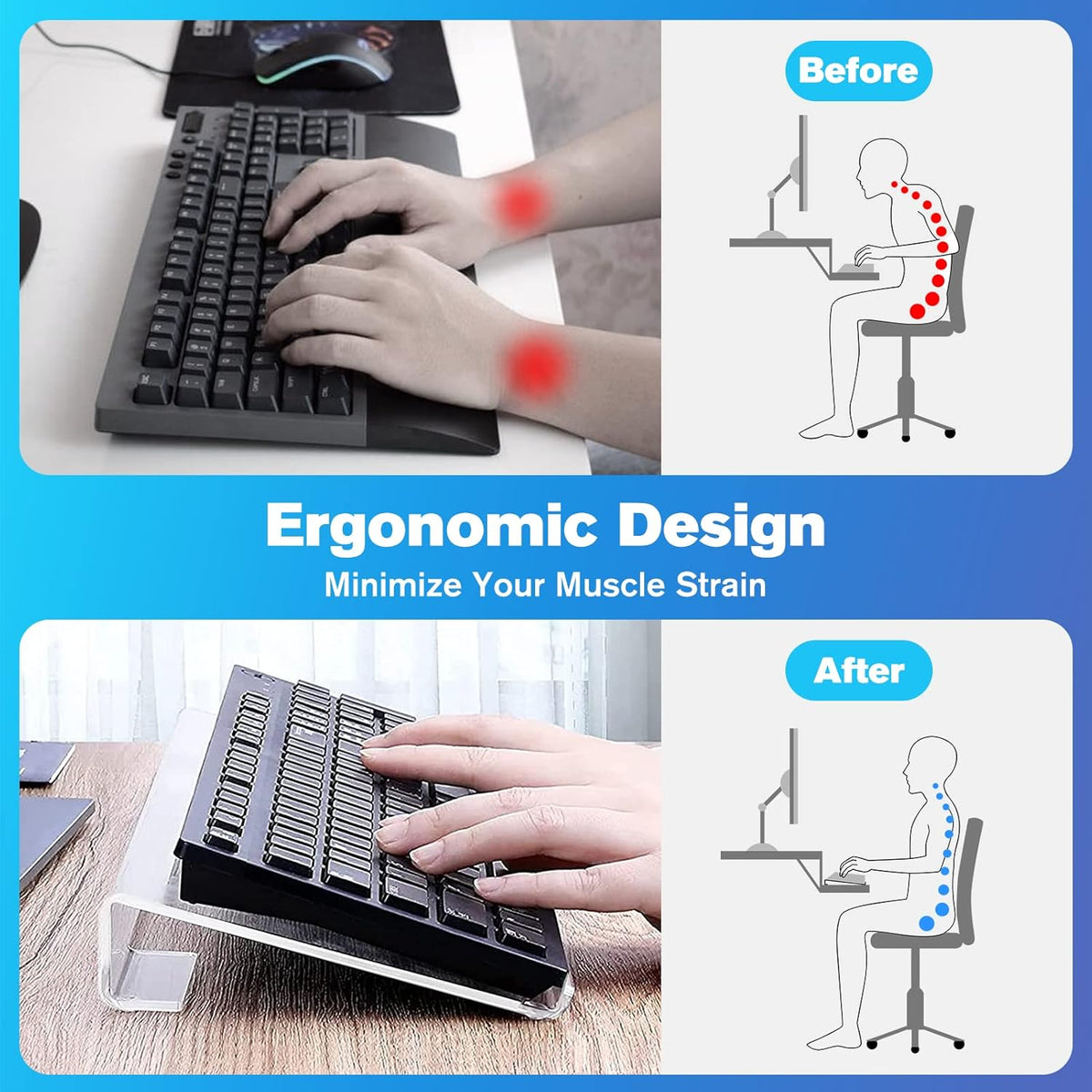 Clear Acrylic Adjustable Keyboard Stand I659287