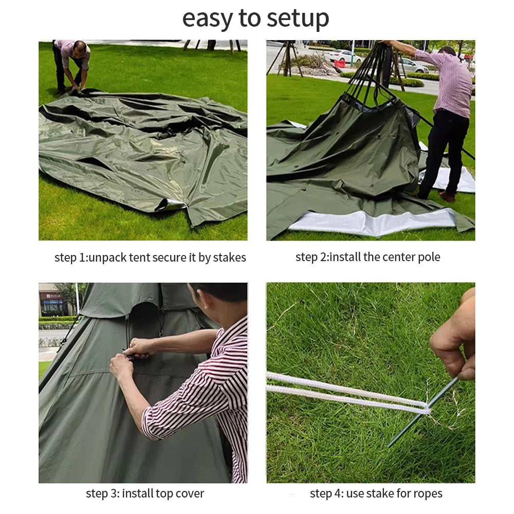 Green Pyramid Tent With Stove Jack Q3977