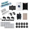 One Door Access Control Swinging Door 600lbs Maglock with Outdoor Keypad Reader Mini Controller EM Card Wireless Receiver PIR Kit V49006