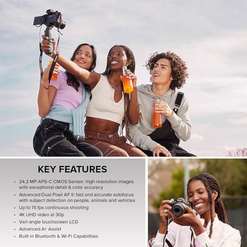 Black Mirrorless Camera with RF-S18-45mm Lens Kit, 24.2 Megapixel CMOS Sensor, 4K Video Z6421