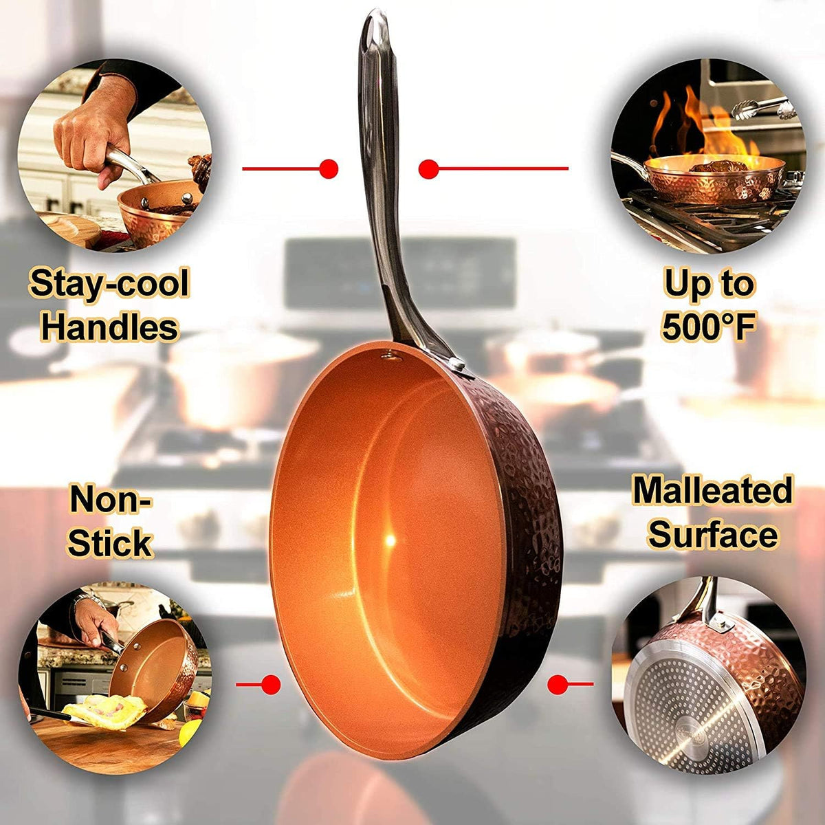 9.5" Hammered Nonstick Fry Pan with Lid K67822