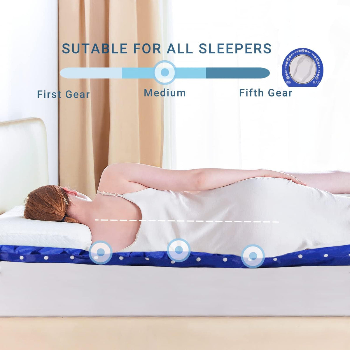 Alternating Air Pressure Mattress with Low Air Loss and 5-level Firmness Adjustment T73466