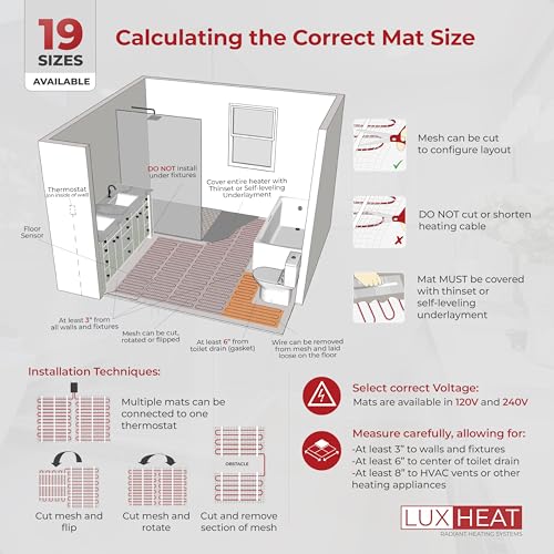 120v Electric Radiant Floor Heating System Mat Kit S835750