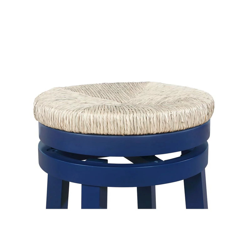 Navy Blue Wood Swivel Barstool V176193
