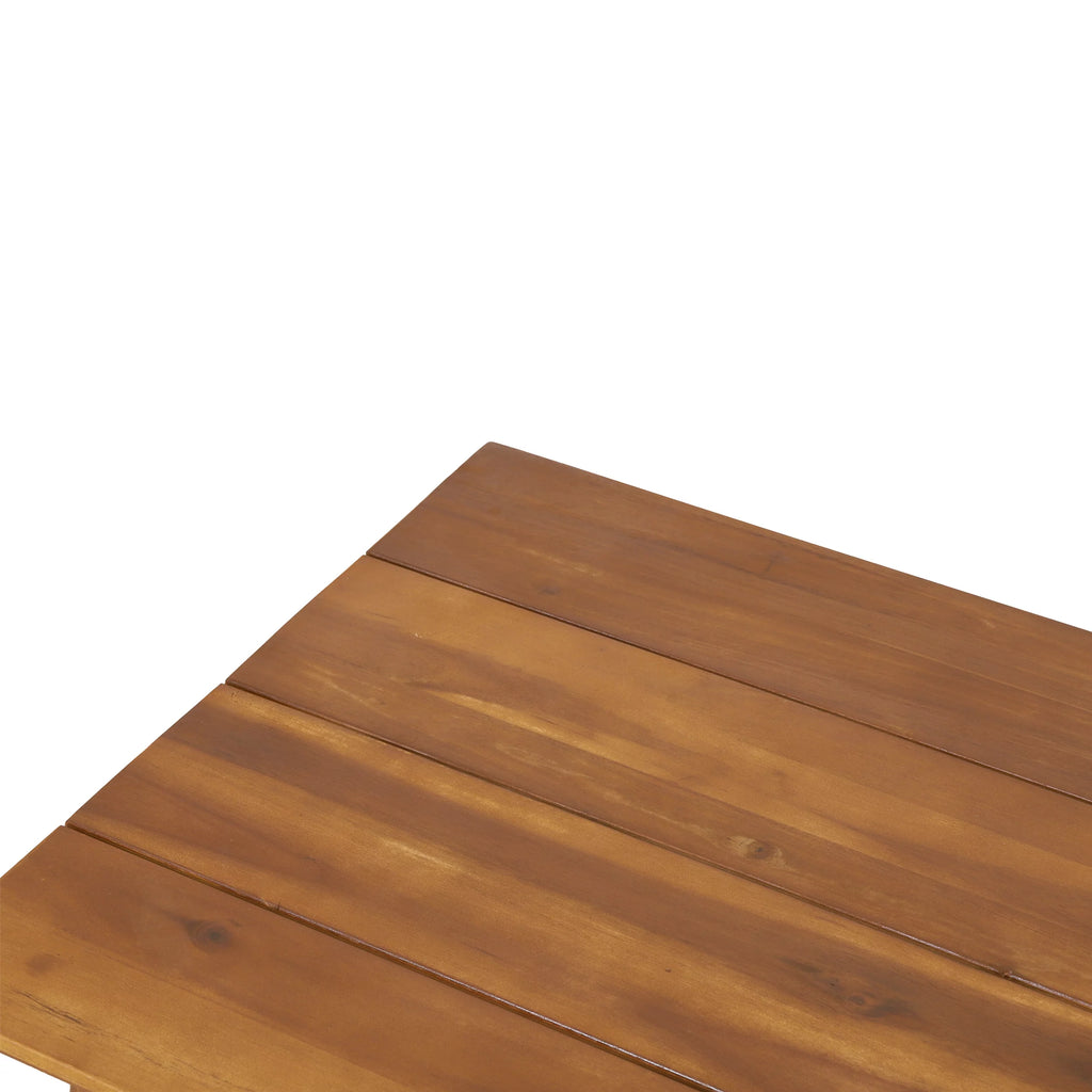 Acacia Wood Loveseat and Coffee Table Set with Cushions N8958