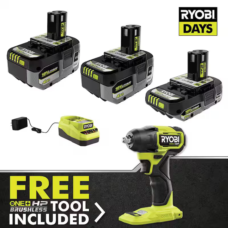 18V Cordless Power Tool Kit with 4.0 Ah Batteries and Charger W46896