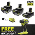 18V Cordless Power Tool Kit with 4.0 Ah Batteries and Charger W46896