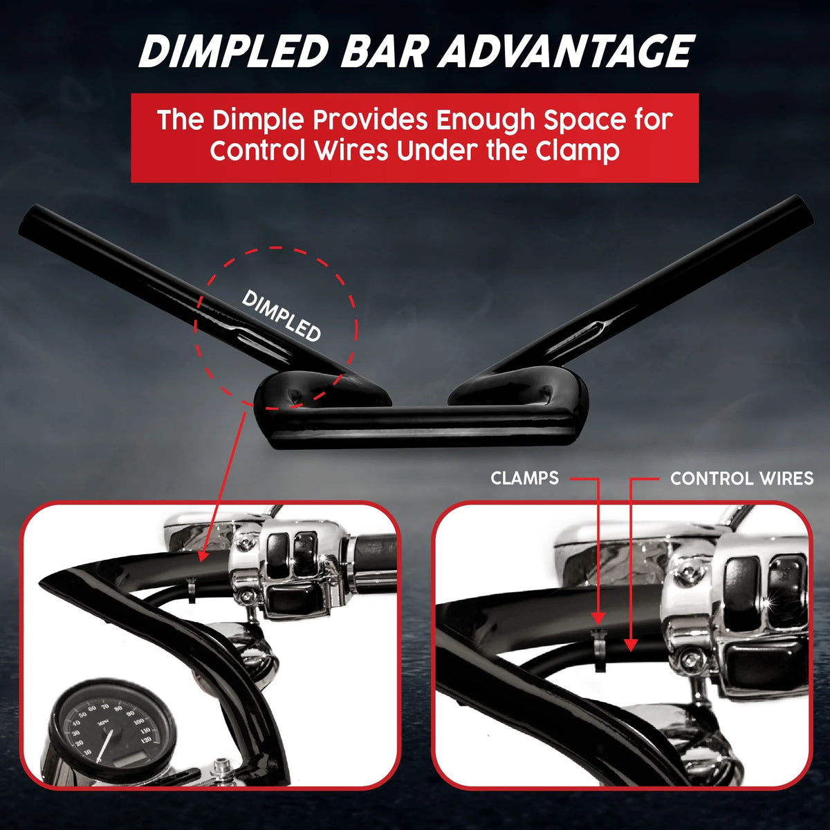 Black Z-Bar Handlebar 1 Inch A9716